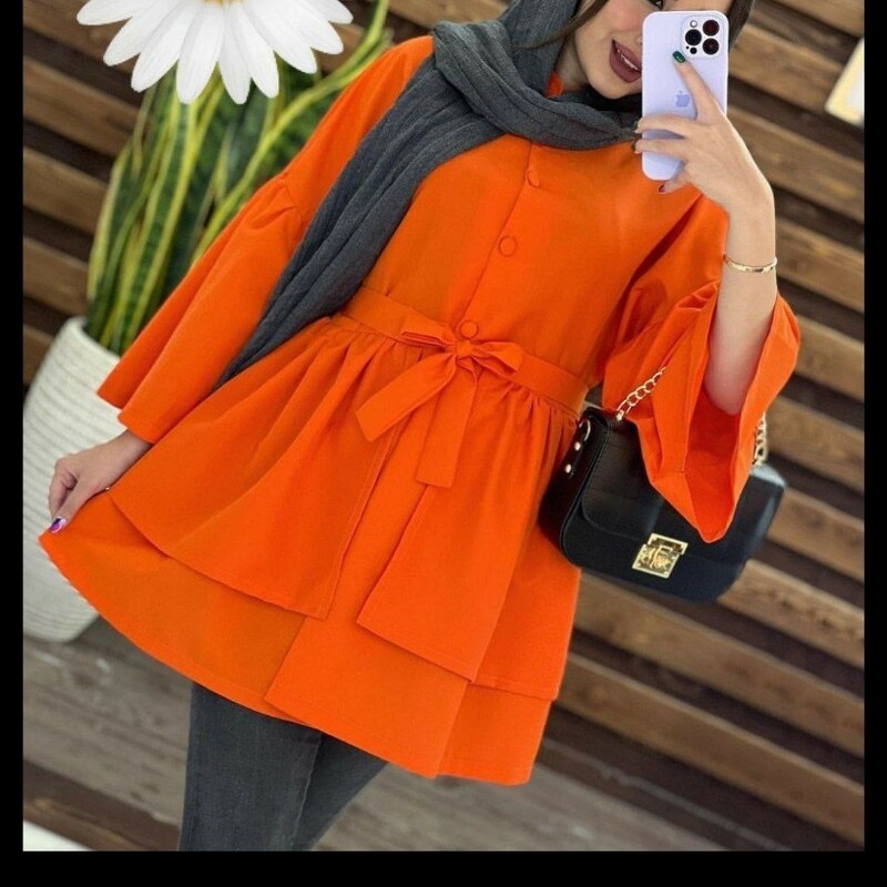 مانتو  دخترانه دو دامنه جنس داکرون