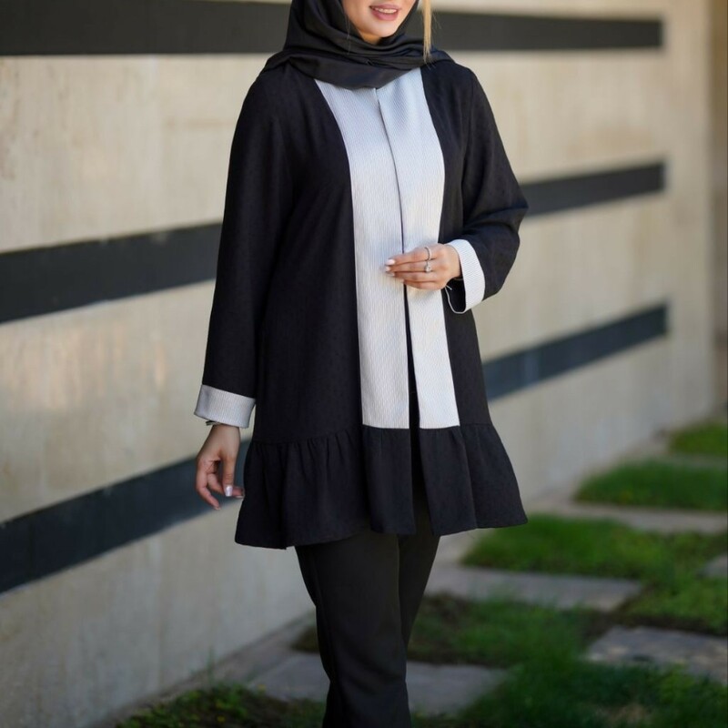 مانتو  جنس کرپ میله ای درجه یک
