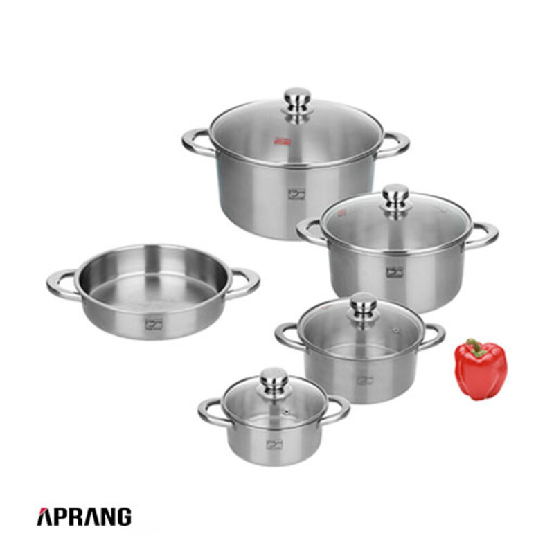 سرویس قابلمه 9 پارچه دسته فلزی پارس استیل - استیل