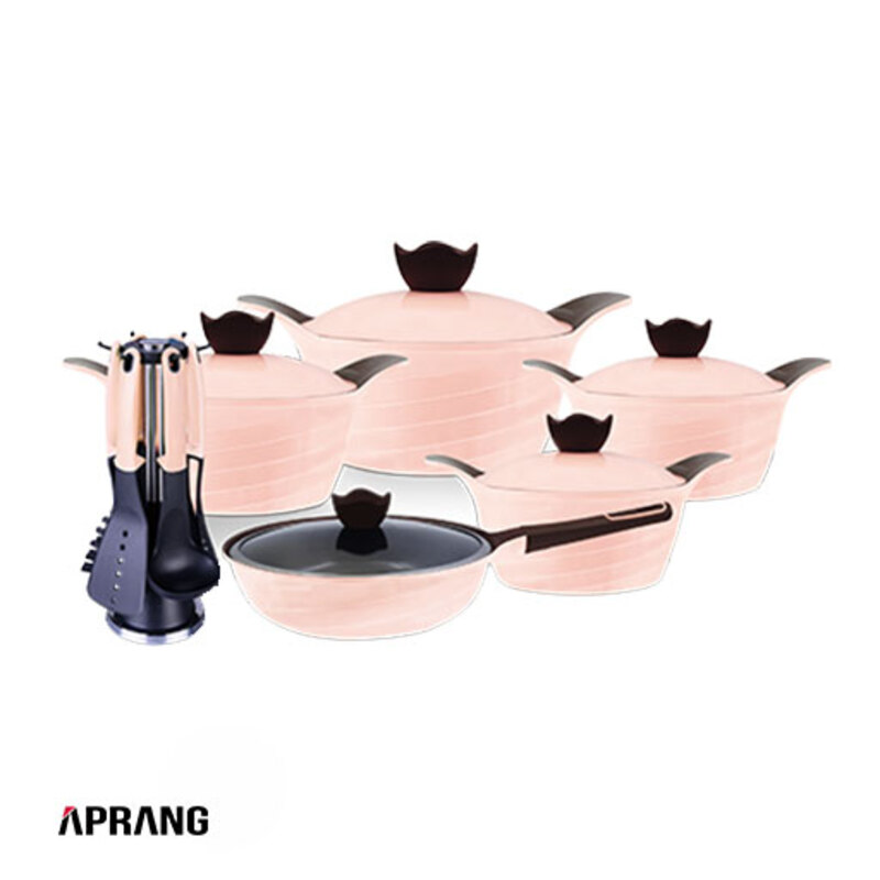 سرویس قابلمه سرامیک رنگی 19 پارچه پرشیا فرانس مدل PR-319 - کرم