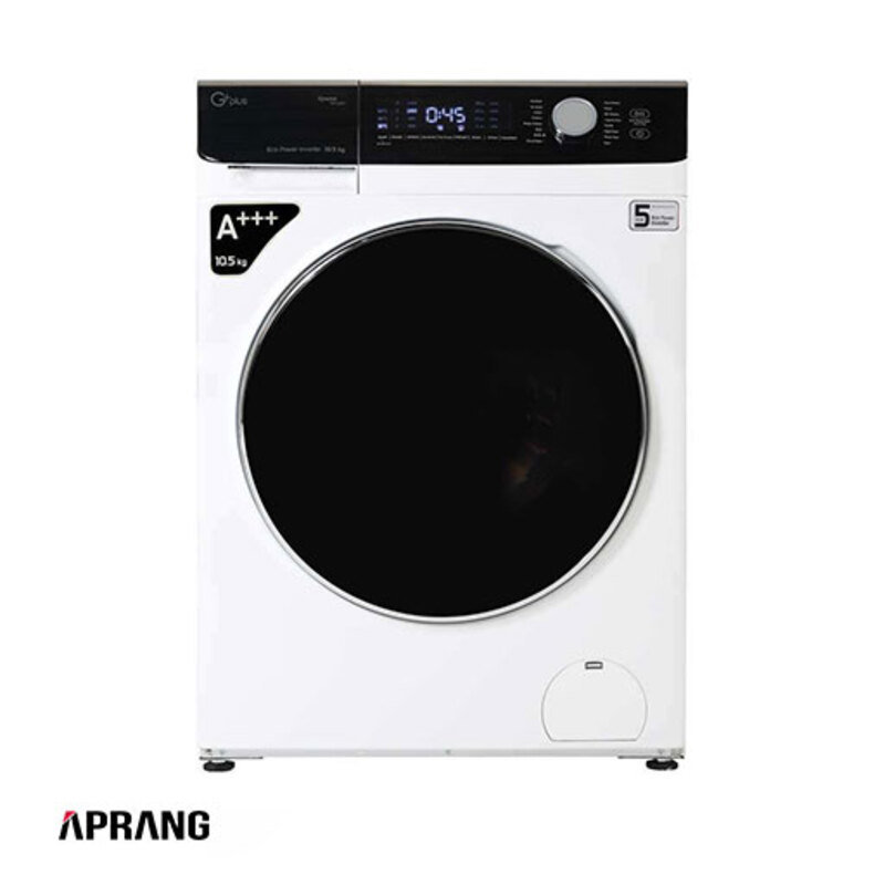 ماشین لباسشویی جی پلاس مدل GWM-K1048 ظرفیت 10.5 کیلوگرم - نقره ای