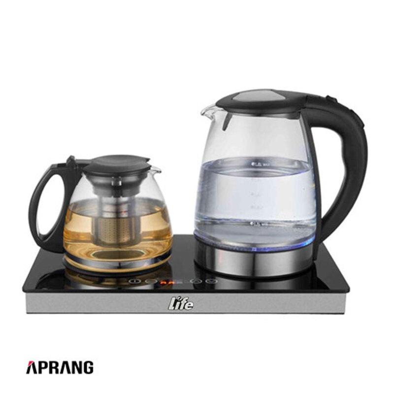 چای‌ساز کنارهمی شیشه ای لایف مدل T322G - سفید