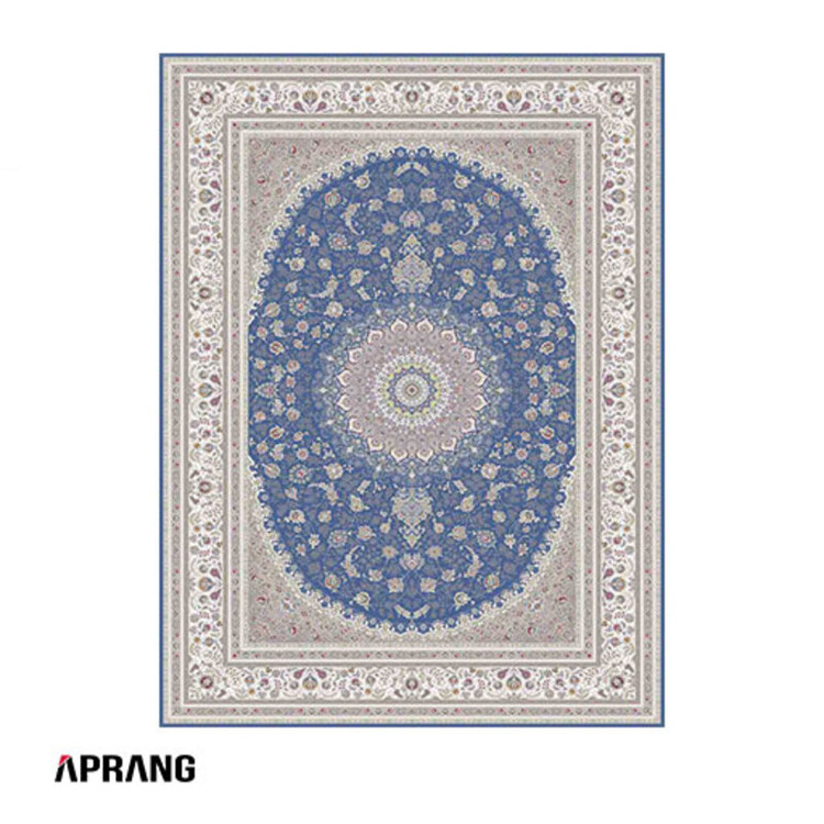 فرش زمرد مشهد (50000) اکریلیک - 10 رنگ - 1500 شانه - آبی تیره - تراکم 4500 - شش متری (200*300)
