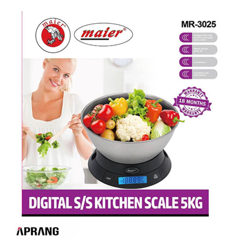 ترازو آشپزخانه مایر مدل MR-3025 - مشکی