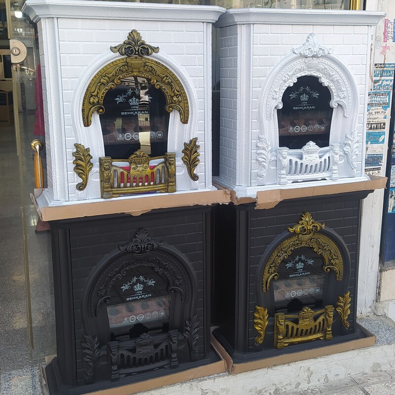 بخاری گازی طرح شومینه بهکاران مدل پرنس T-28000 ظرفیت 28000-مشکی