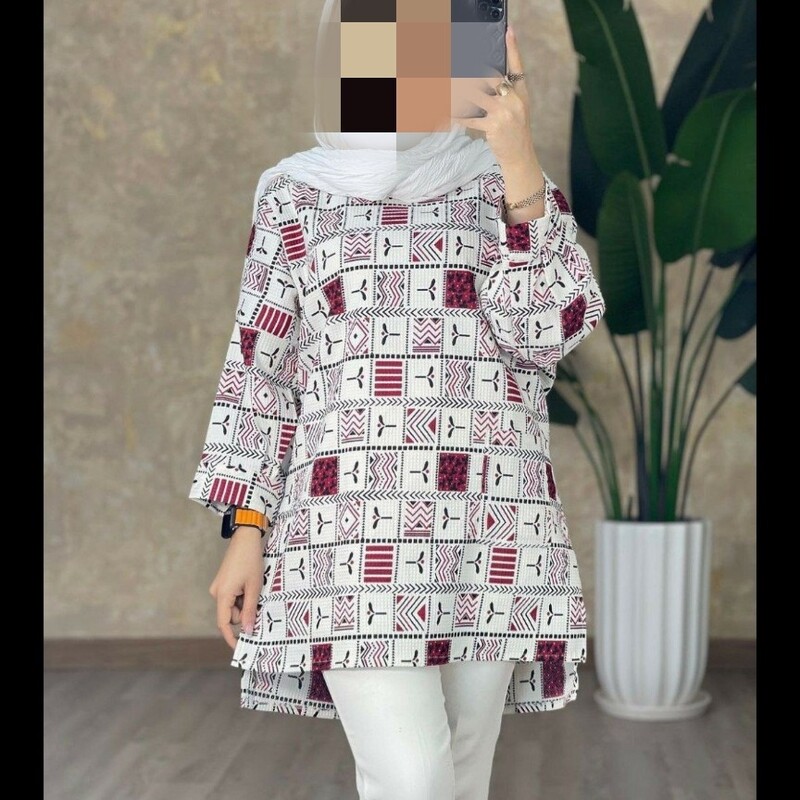 مانتو طرح دار  جلوبسته